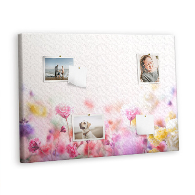 Decorative corkboard Flowers in meadow