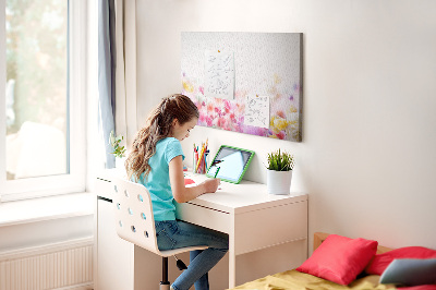 Decorative corkboard Flowers in meadow