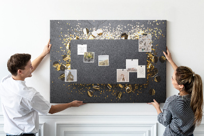 Decorative corkboard Gold confetti