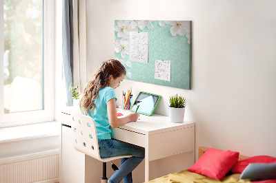 Decorative corkboard Blooming flowers