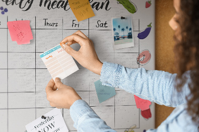 Cork board Weekly meal plan