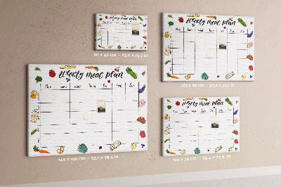 Cork board Weekly meal plan