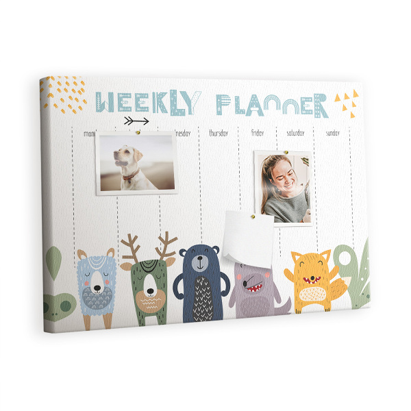 Cork board Kids weekly planner