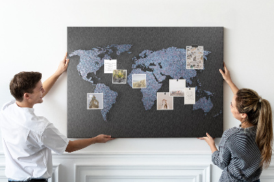 Cork board 3D World Map