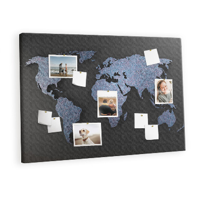 Cork board 3D World Map