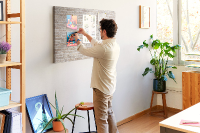 Cork board Bricks wall