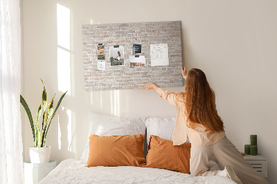 Cork board Bricks wall