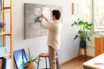 Cork board Bricks wall