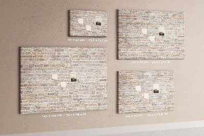 Cork board Bricks wall