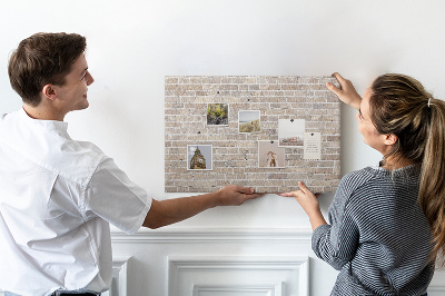 Cork board Bricks wall