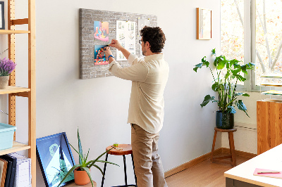 Cork board Bricks wall