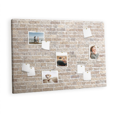 Cork board Bricks wall