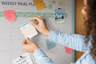 Cork board Healthy meal plan