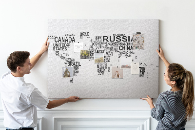 Cork board Lettered map