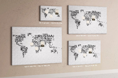 Cork board Lettered map