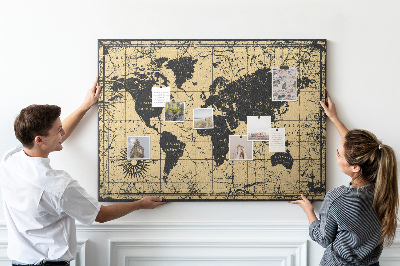 Pin board Vintage old map