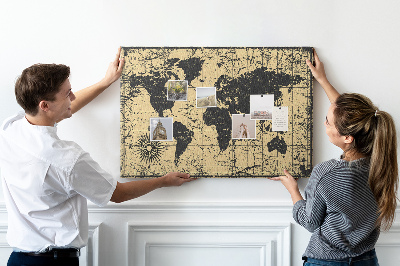 Pin board Vintage old map