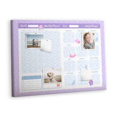 Pin board Pink monthly planner