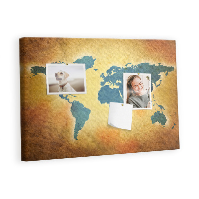 Pin board Vintage world map