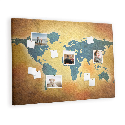 Pin board Vintage world map