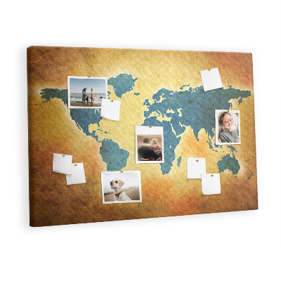 Pin board Vintage world map