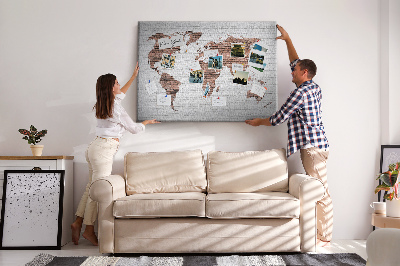 Pin board Brick world map