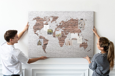 Pin board Brick world map