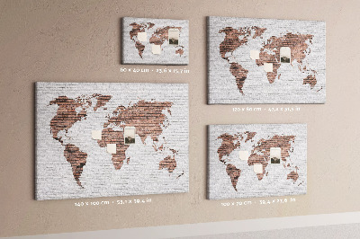 Pin board Brick world map