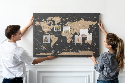 Pin board Vintage world map