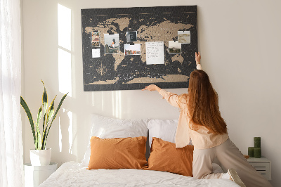 Pin board Vintage world map