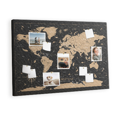 Pin board Vintage world map