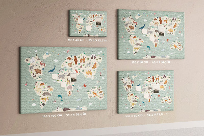 Pin board Animals world map