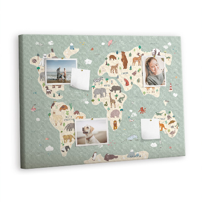 Pin board Animals world map