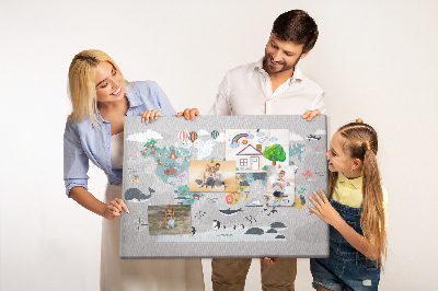 Pin board Cartoon animals map