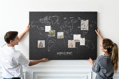 Pin board Map of the world names