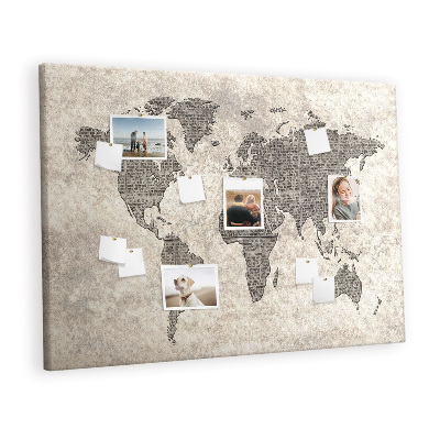 Pin board Newspaper map