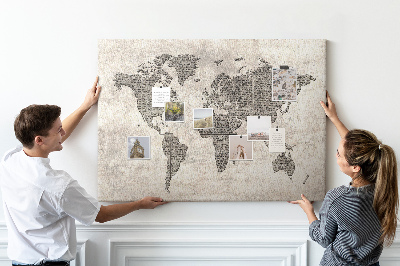 Pin board Newspaper map