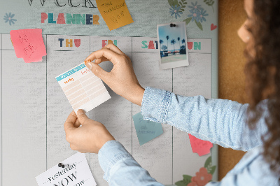 Decorative corkboard Floral planner