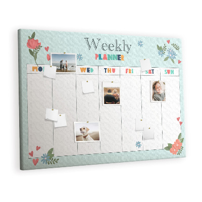 Decorative corkboard Floral planner