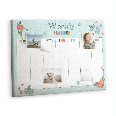 Decorative corkboard Floral planner