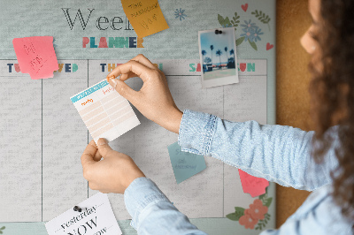 Decorative corkboard Floral planner