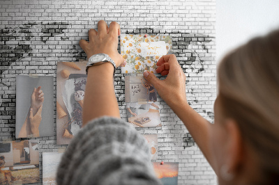 Decorative corkboard Grey wall with world