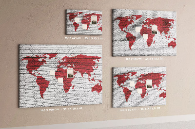 Decorative corkboard Grey wall with world