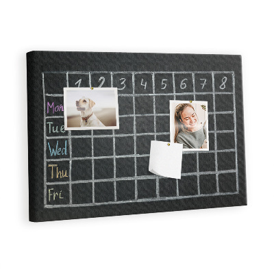 Decorative corkboard School timetable