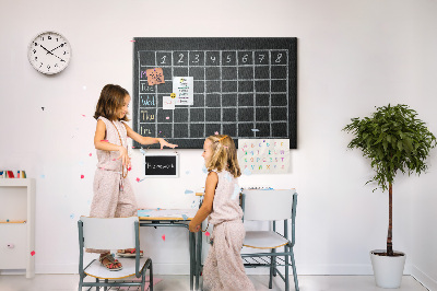 Decorative corkboard School timetable