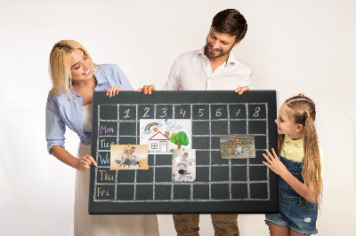 Decorative corkboard School timetable