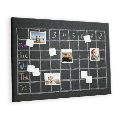 Decorative corkboard School timetable