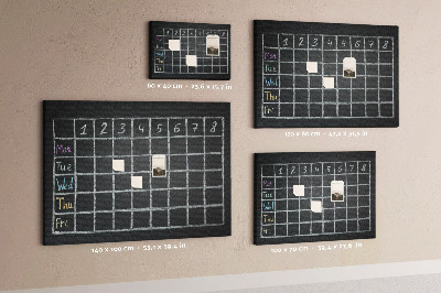 Decorative corkboard School timetable