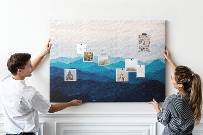 Decorative corkboard Watercolor landscape