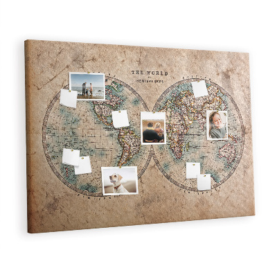 Decorative corkboard World glob map